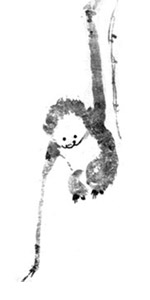 Affe Malerei von Zen-Meister Hakuin, Japan 18 Jh. Eisei Bunko